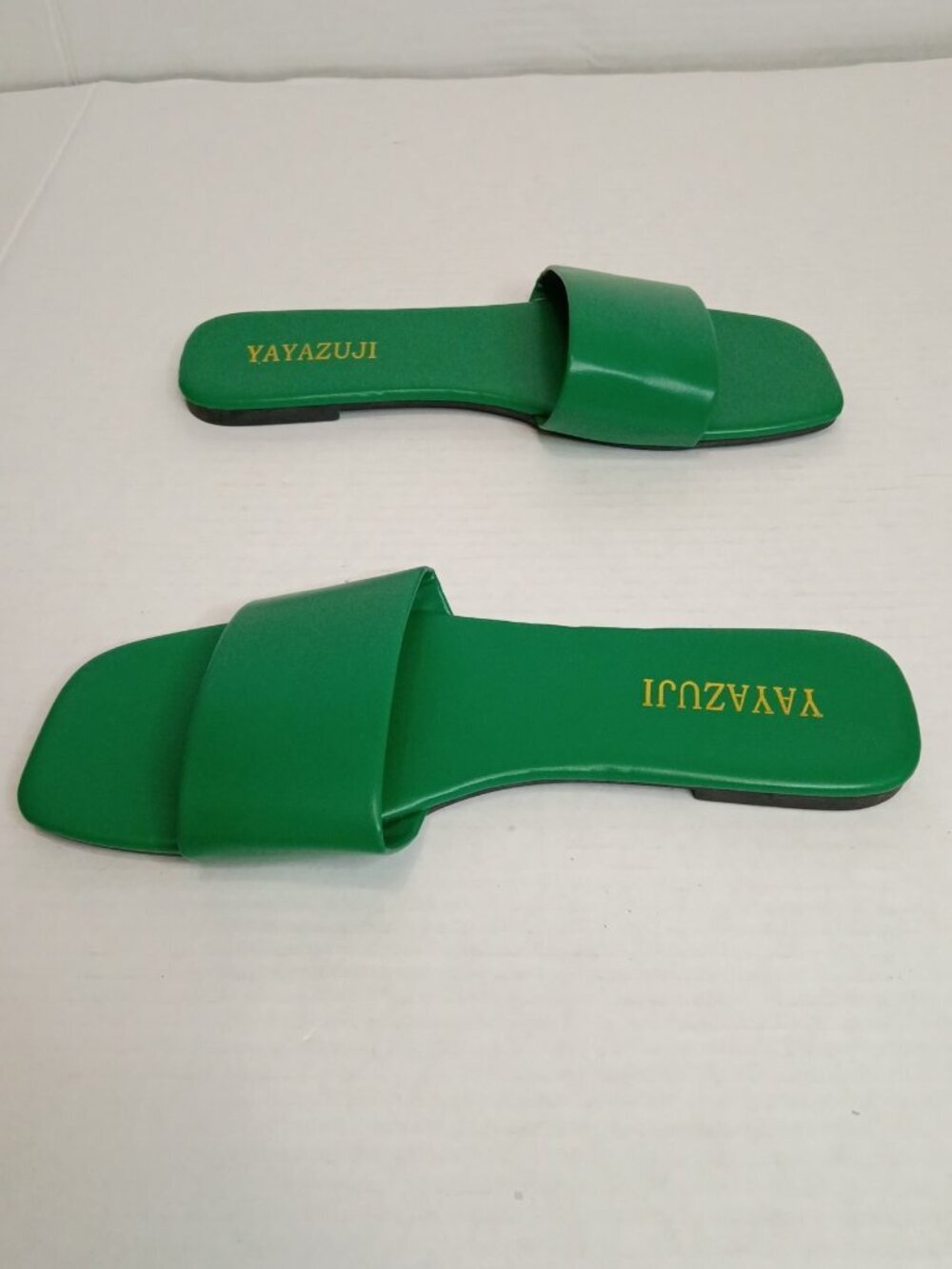 YAYAZUJI Green Minimalist Flat Slide Sandals Size EU 40/ Women's US 9/9.5 - Picture 3 of 6